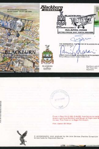 PandP21c Blackburn No.449 Flight Signed by S.R. Kiani and Philip S. Watson