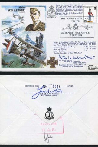 HA35c Major W.G. Barker Signed by Sir Peter Le Cheminant
