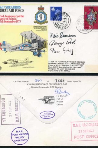 RAF16c No.17 Squadron RAF Signed by G.E. Ord - L.P. Grigg and N.Cameron
