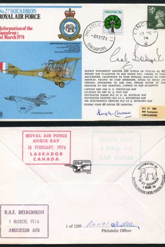 RAF22c No.27 Squadron RAF Signed by Chaz Bowyer and Sir Hugh Chance