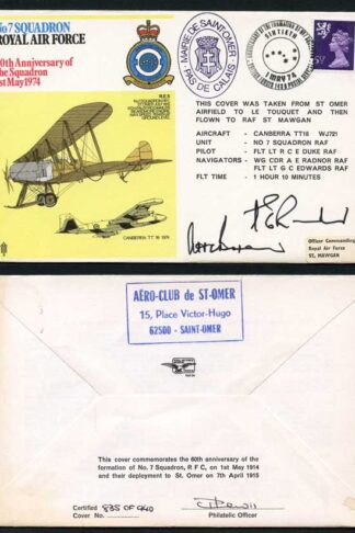 RAF24c No.7 Sqn 60th Ann of the Squadron Signed by A.E. Radnor