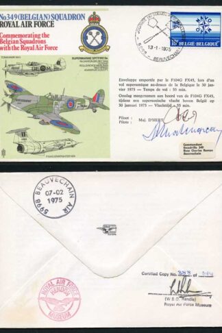RAFSP6d No.349 (Belgian) Squadron RAF Pilot and Ambassador Roger Malangrau Sign