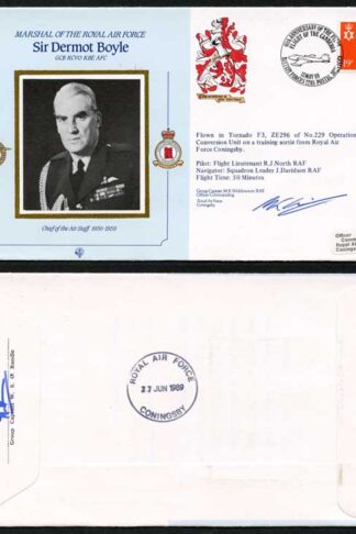 CDM13a RAF COMMANDER Sir Dermot Boyle Signed Gp Capt M K Widdowson