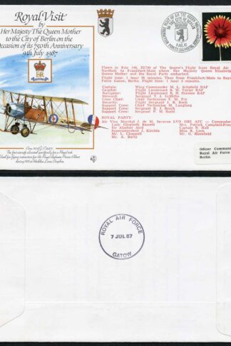 RV1a Queen Mother to Berlin 750th Ann Standard Cover