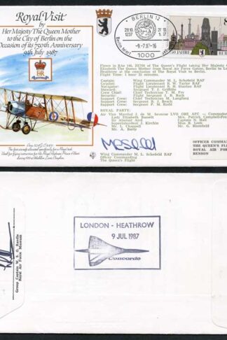RV1c Queen Mother to Berlin 750th Ann Signed by M.L. Schofield