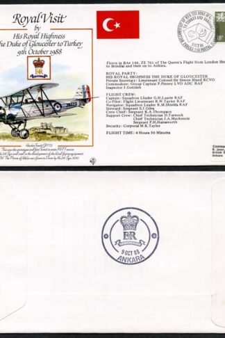 RV6a The Duke of Gloucester to Turkey Standard Cover