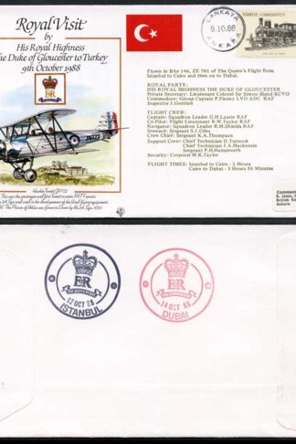 RV6c The Duke of Gloucester to Turkey Standard Cover