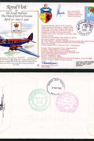 RV14c The Duke of Kent to Tunisia Signed by Mr J. Saynor and N.E.L. Beresford