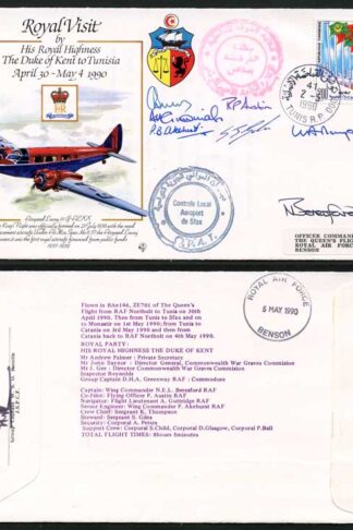 RV14d The Duke of Kent to Tunisia Signed by The Whole Royal Vist Crew (B)