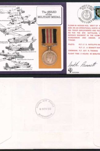 DM6d Award of the Military Medal 11p Jersey Signed by A. Bennett