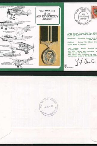 DM13a Award of the Air Efficiency Award 13p Jersey Signed by T.F. Carter