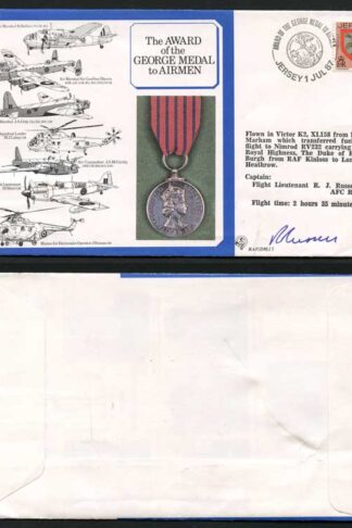 DM15b Award of the George Medal to Airmen Signed by Captain R.J. Russell