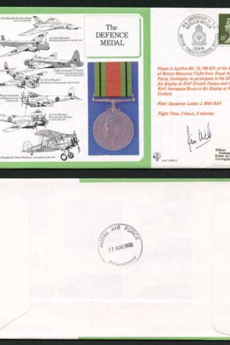 DM18 The Defence Medal Signed by Pilot J. Wild