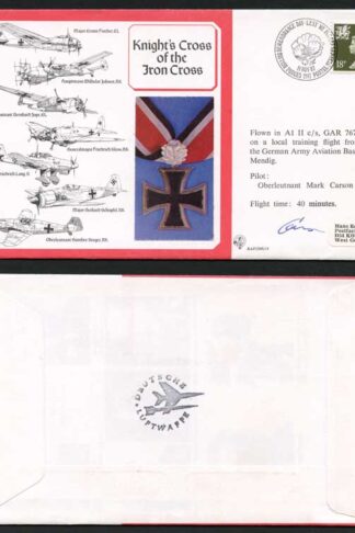 DM19 Knight's Cross of the Iron Cross Pilot Signed by M. Carson