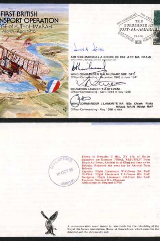 JS(CC)22c First British Air Transport Operation Signed by 4