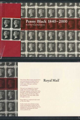 2000 Penny Black Block of 4 Post Office Reprint