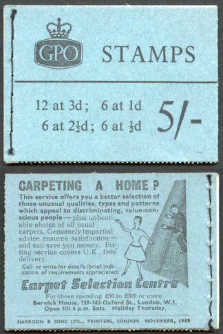 H41 5/- Booklet Wmk Crown November 1959