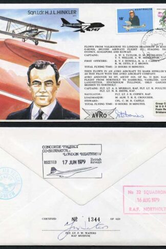 TP3c Sqn Ldr H.J.L. Hinkler AFC. Signed by Stewart D. Davies
