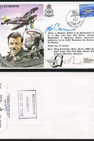 TP11c Wg. Cdr. R.F. Martin OBE. DFC. AFC. Signed by J.P Carne and Other
