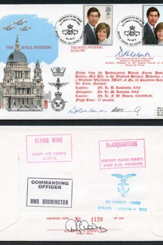 RFDC5 The Royal Wedding Signed by Crew and The Reverand D.H.G. Clark