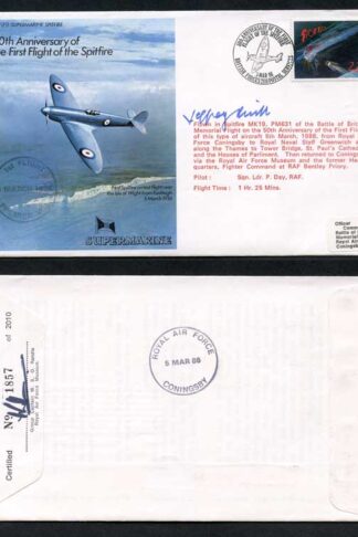 F1c 50th Ann of the First Flight of Spitfire Signed by Jeffrey Quill