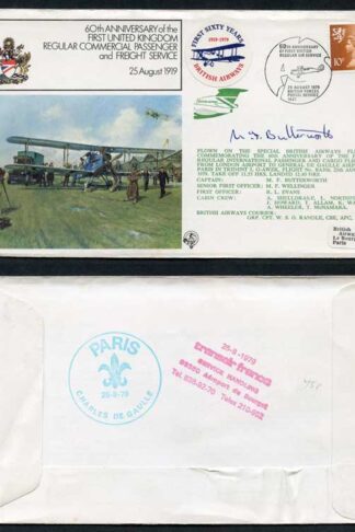 FF7b 1st UK Regular Commercial Passenger and Freight Service Pilot Signed