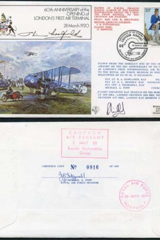FF14c 60th Ann Opening of Londons 1st Air Terminal Signed by Masefield