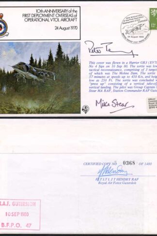 FF15c 10th Ann 1st deployment Overseas Signed by Gp Capt and Air Marshal