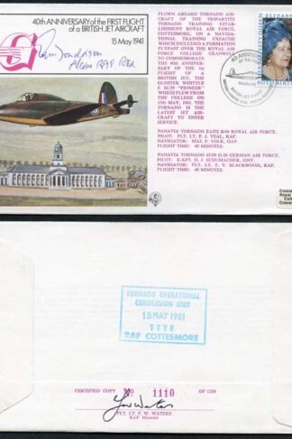 FF30c 1st Flight of a British Jet Aircraft Signed by E.M. Donaldson