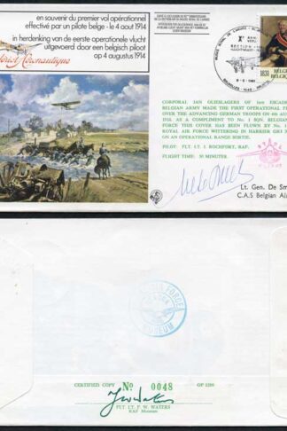 F32c 1st Effective Operational Sortie by a Belgian Pilot Signed by M. de Smet (
