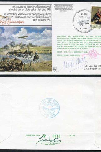 F32c 1st Effective Operational Sortie by a Belgian Pilot Signed by M. de Smet