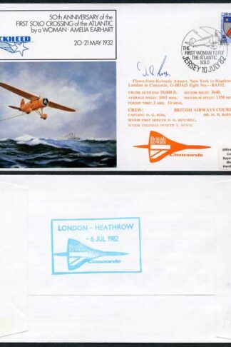 FF38b 1st Solo Crossing of the Atlantic by a Woman-Amelia Earheart Pilot Signed