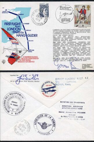 C59 1st Flight from London - Paris by Hang Glider Signed by Gerry Breen