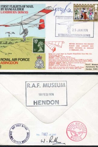 C29g First Flights of Mail by Hang-Glider Signed by A.G. Breen