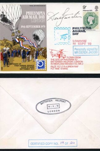 S5 Philympia Air Mail Day London Signed by Mr Derek Jacob