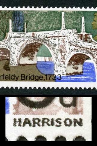 Spec W131f 1968 9d Bridges with Harrison Redrawn U/M