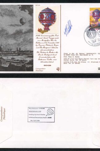 AC8a 200th Ann 1st Manned Aerial Voyage Signed by Peter Sadler (B)