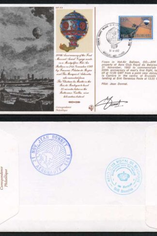 AC8b 1st Manned Aerial Voyage Singed by Pilot Jean Donnet