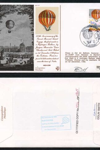 AC9c 200th Ann 2nd Manned Aerial Voyage Signed by M. Harris