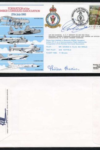 AC23c Formation Bomber Command Association Signed by Lady Harris and T. Bennet