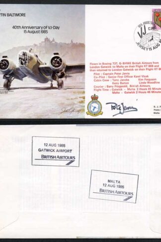 B35b Martin Baltimore 40th Anniv of VJ Day Pilot Signed
