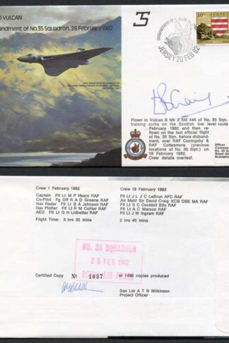 B42c Avro Vulcan Disbandment of No.35 Squadron Signed by ACM Sir David Craig