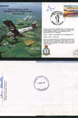 B16c 70th Ann Formation of No.17 Sqn RAF Signed by Sir P. Hine