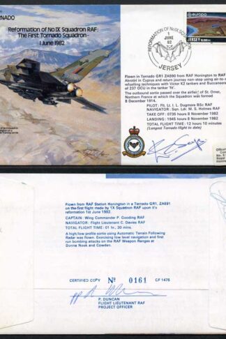 B45c No.9 Sqn as the 1st Tornado Sqn Signed by E.C. Selfe and J.D. Melrose