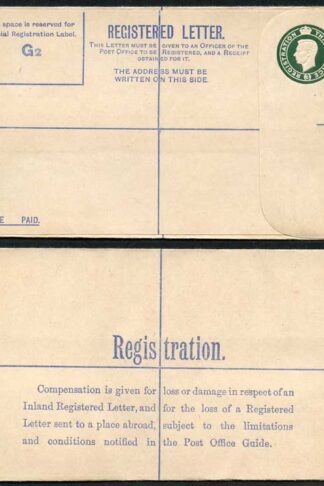 RPF2 KGVI 3d Green Forces Issue Registered Envelope Size G2 Format FRF1 Mint