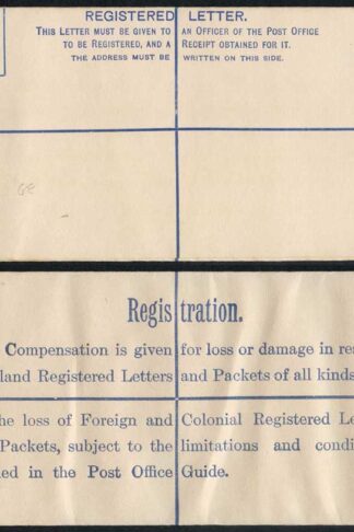 RP27 KGV 3d Brown Registered Envelope GE under the Flap Size H2 MINT