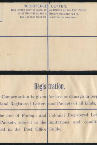 RP28 KGV 3d Brown Registered Envelope AG under the Flap Size H2 MINT