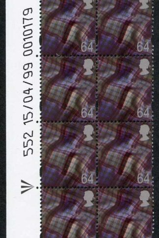 S-WONP64A Scotland Walsall 64p Warrant Block of 8 Dated 15/04/99