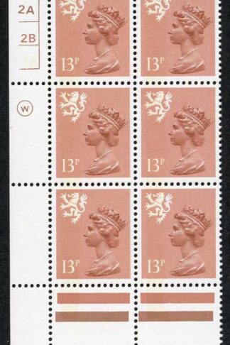 S-JFP13B 13p Chestnut Scotland Waddington LB Cyl 2A/2B No Dot FCP/PVA U/M