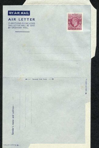 AP1c 6d Purple Airmail Lettersheet Grey-bluish grey paper Mint